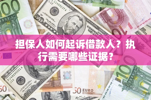 武汉担保人如何起诉借款人？执行需要哪些证据？