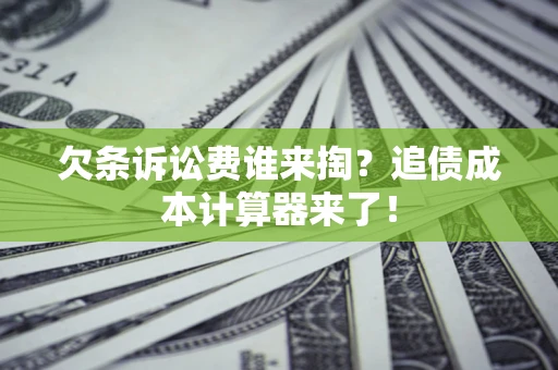 武汉欠条诉讼费谁来掏？追债成本计算器来了！