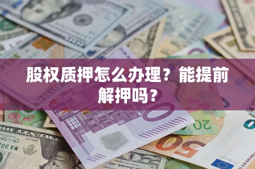 武汉股权质押怎么办理？能提前解押吗？